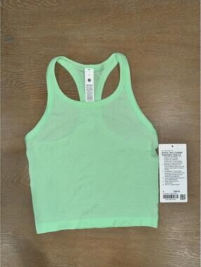 NWT Lululemon Swiftly Tech Cropped Racerback Tank Top SIZE 4 Citra Lime